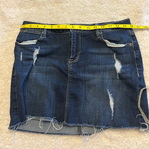 American Rag Distressed Mini Jean Skirt - Picture 2 of 9